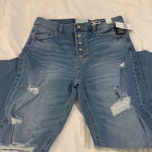 RE Generation High Rise Slim Straight Button Fly Solar Jeans Size 11/30